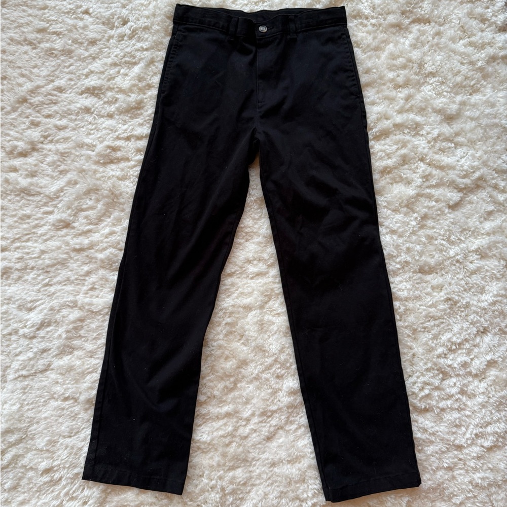 Flat front black pants boys size 18R